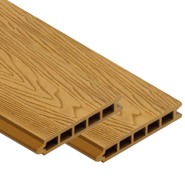 Golden Oak woodgrain embossed WPC Wood plastic composite fencing board - CFB-Emboss-Golden Oak both sided Woodgrain