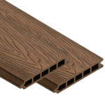 Brown woodgrain embossed WPC Wood plastic composite fencing board – CFB-Emboss-Brown both sides Woodgrain