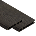 Black woodgrain embossed WPC Wood plastic composite fencing board – CFB-Emboss-Black both sides woodgrain