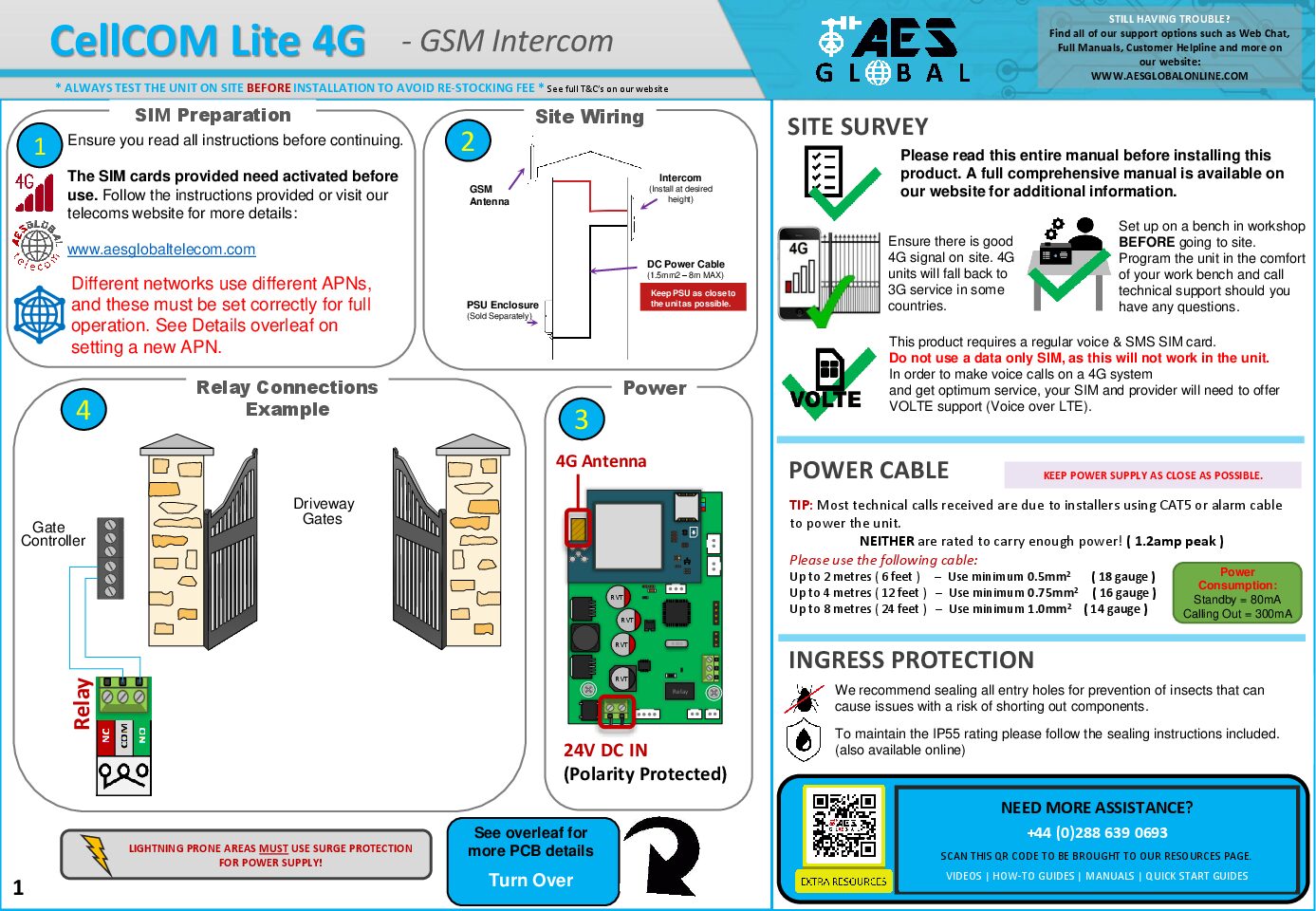 AES Cellcom Lite Quick start guide
