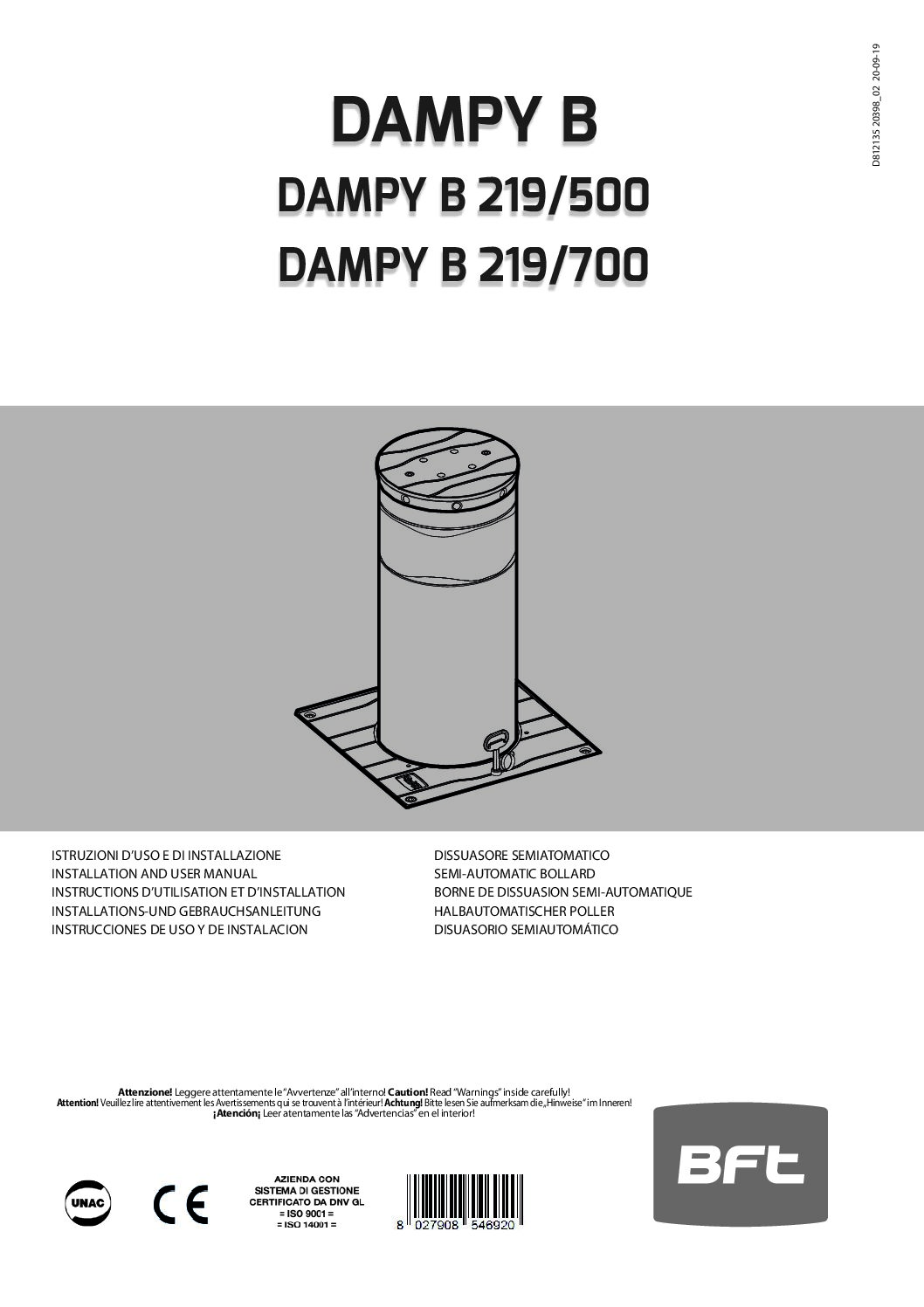 BFT Dampy B Manual