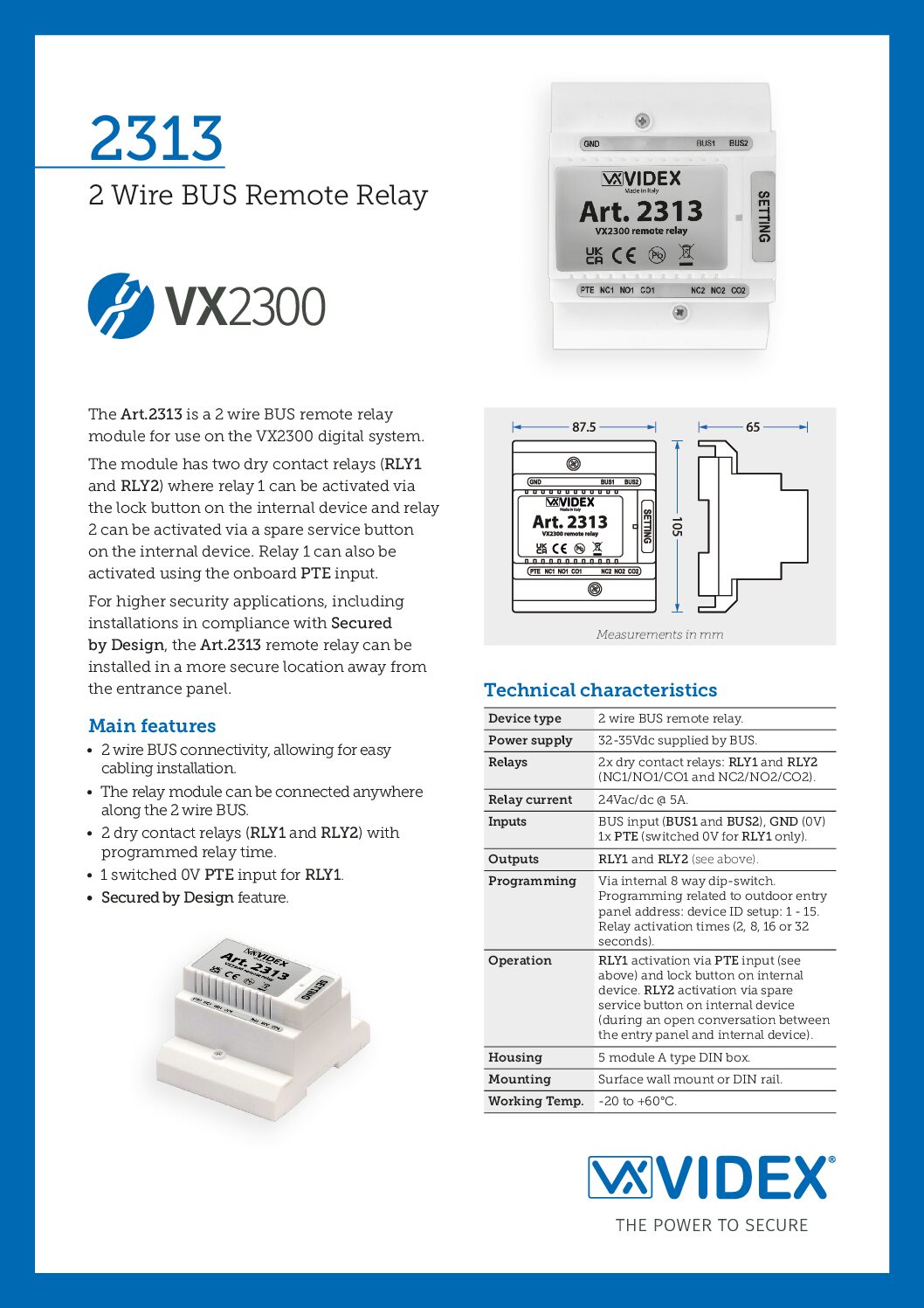 Videx 2313 Datasheet
