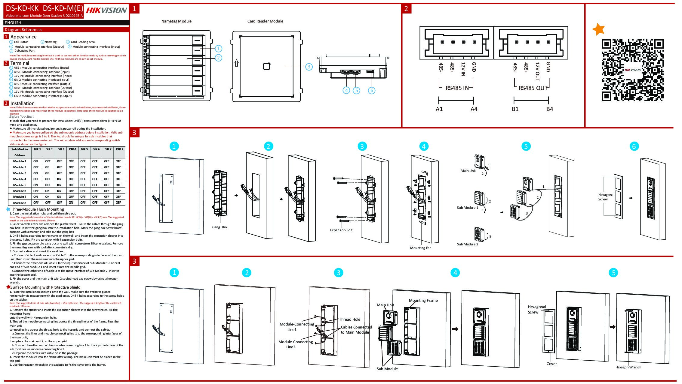 Hikvision DS-KD-M Quick start guide