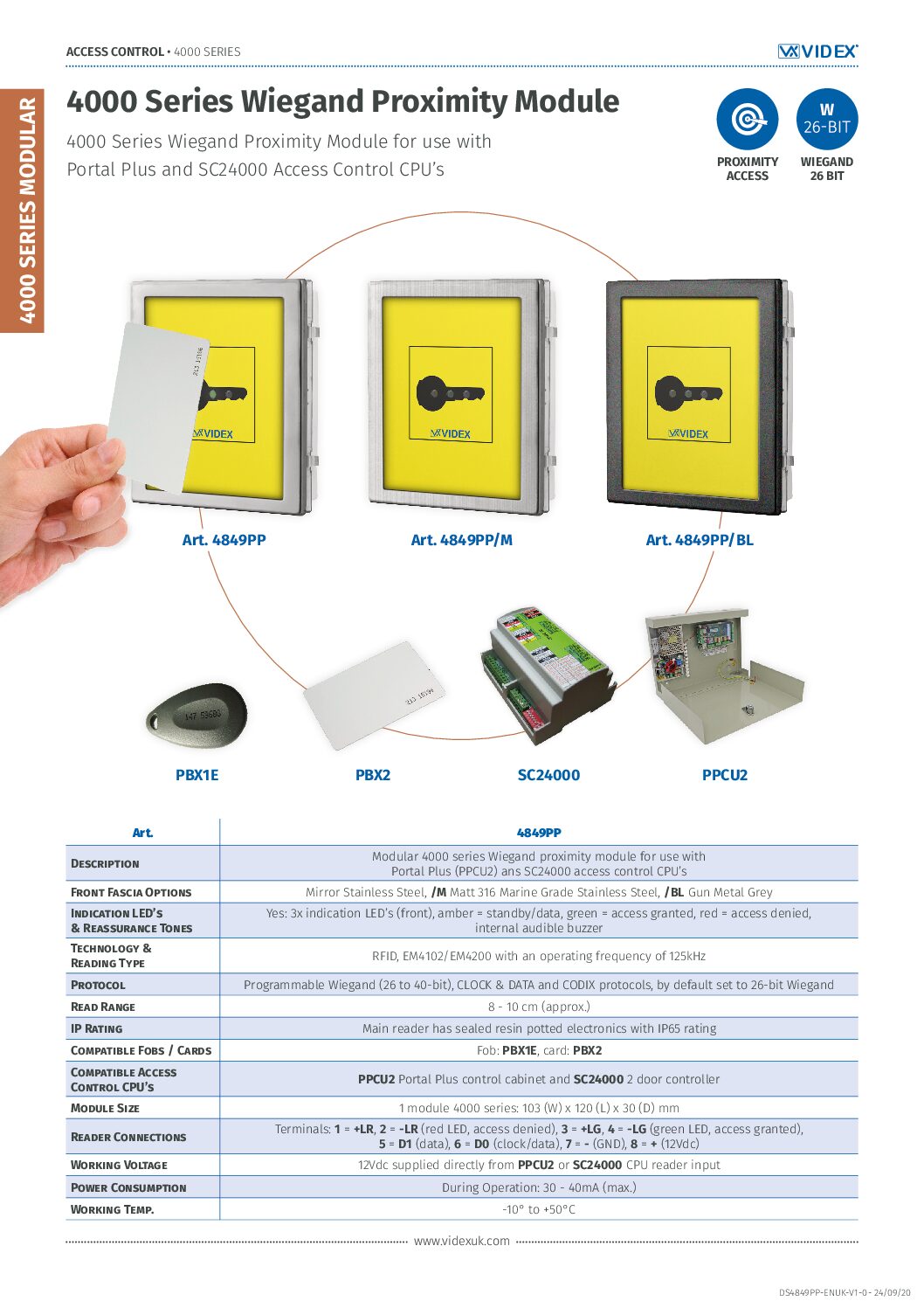 Videx 4849PP Datasheet
