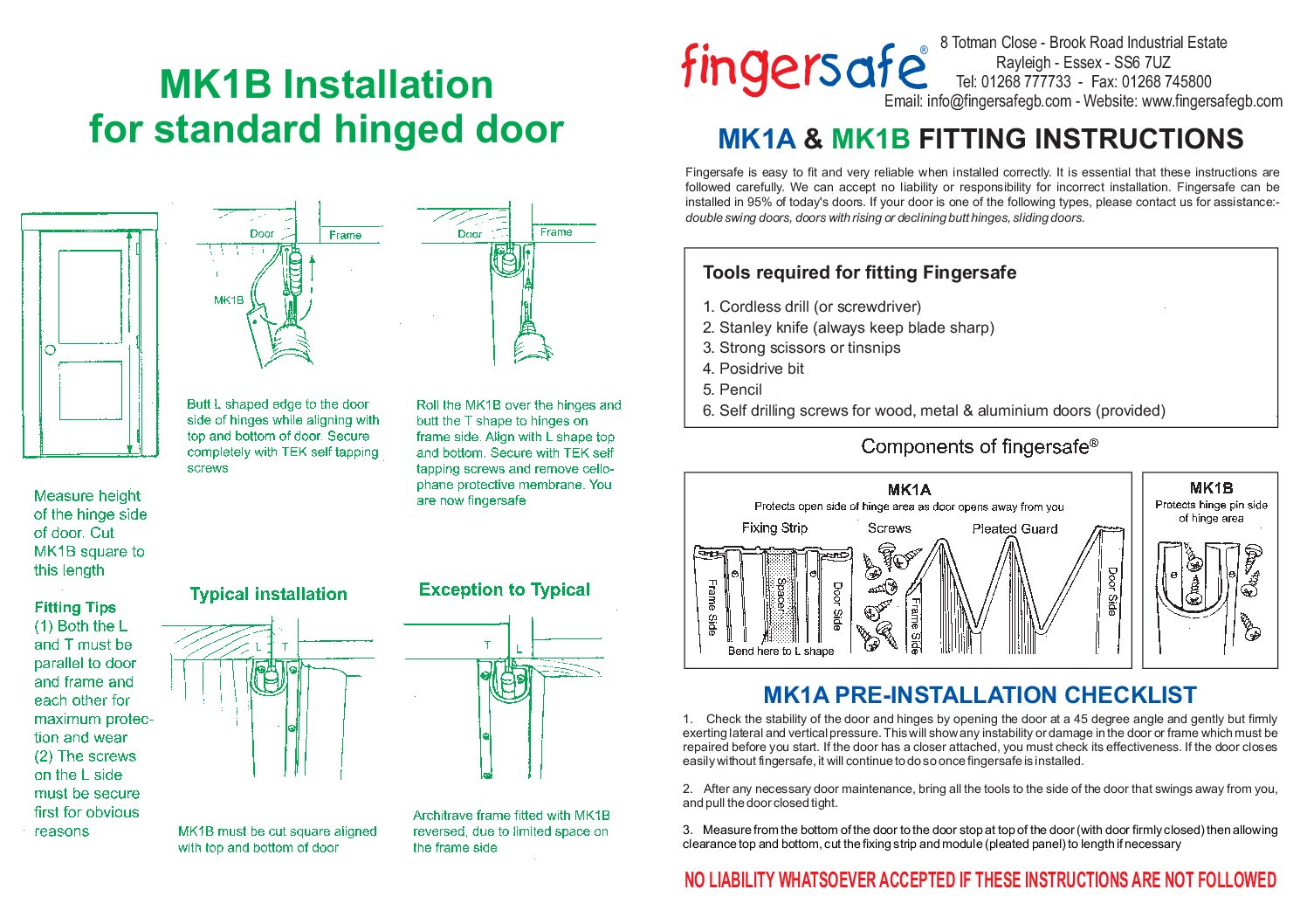 CDVI Fingerguard manual