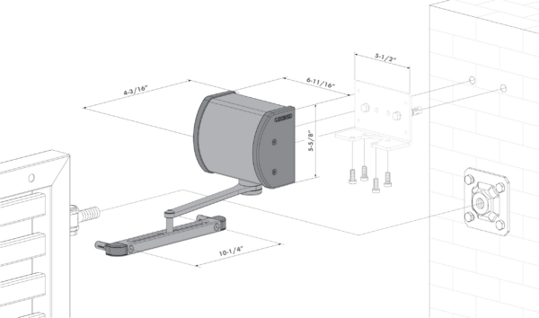 Locinox Panther all round hydraulic gate closer for wall and post mounting - black - Image 4