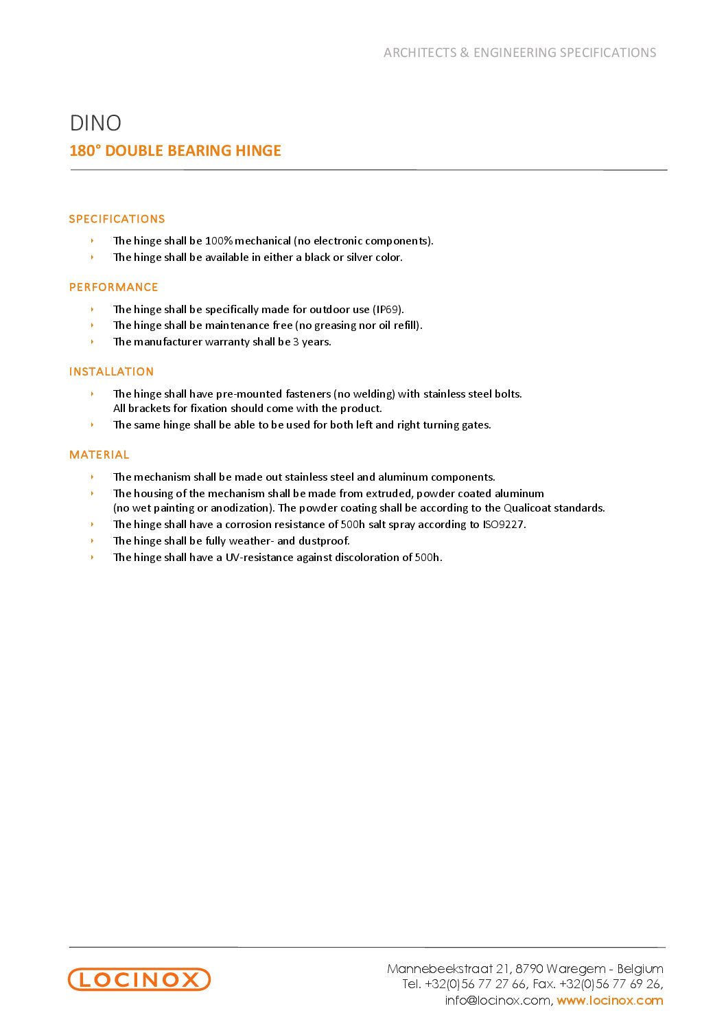 Locinox Dino Datasheet