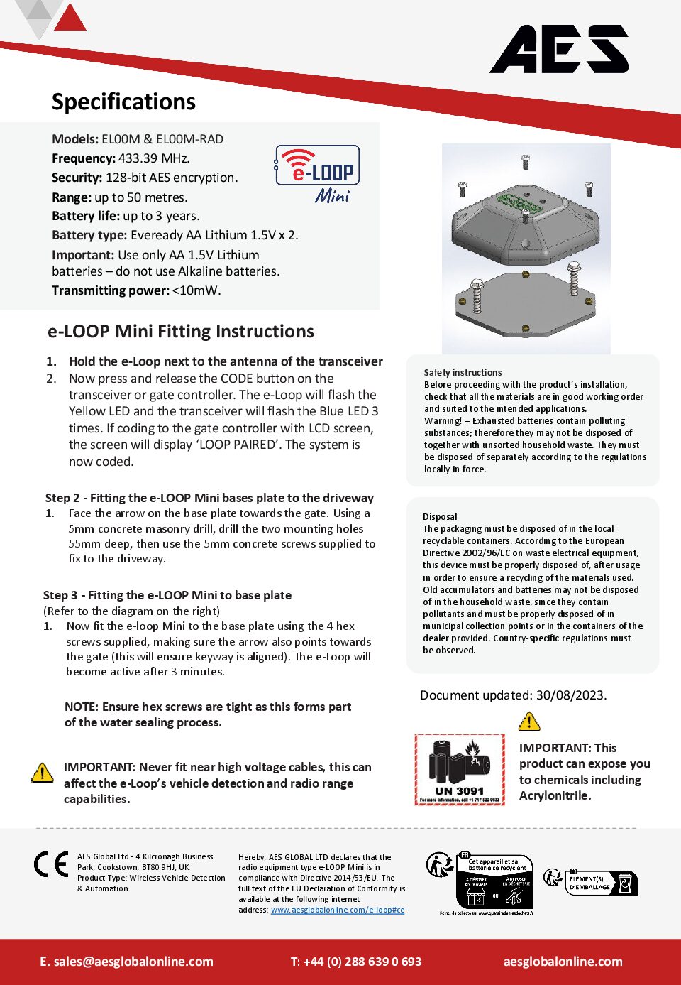 AES E-LOOP MINI MANUAL