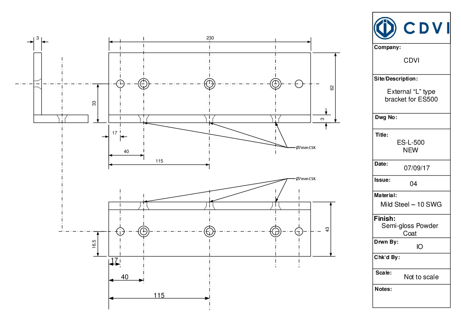 CDVI ESL-500 Drawing
