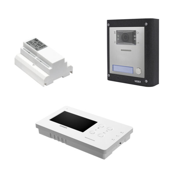 Videx ESVKX-1S/6488/M 1 way surface, 2 wire colour videokit with 6488 videophone and proximity reader - matt finish