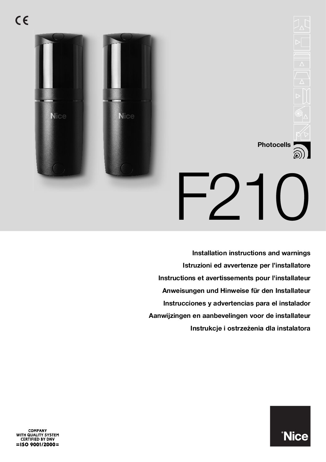 Nice F210 Manual