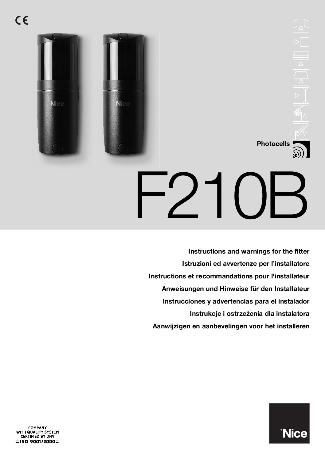 Nice F210B Manual