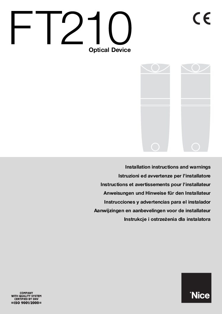 Nice FT210 Manual