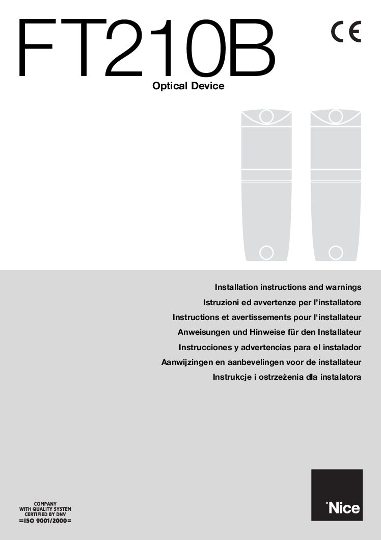 Nice FT210B Manual