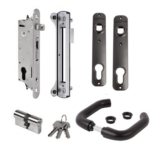 Locinox FIFTYSET-9005 black insert lock set for 50mm box aluminium, metal or PVC gates