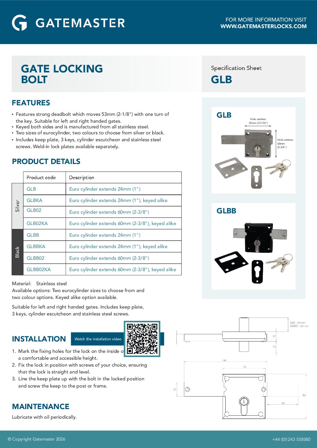 Gatemaster GLB/GLB02/GLBB/GLBB02