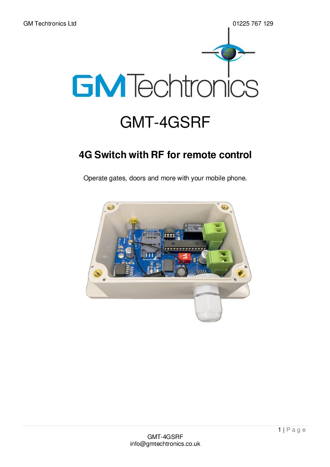 GMT4G-SRF Manual