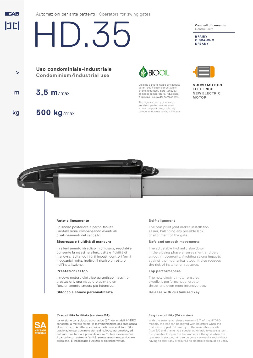 CAB Hydro 230v 3.5m Datasheet