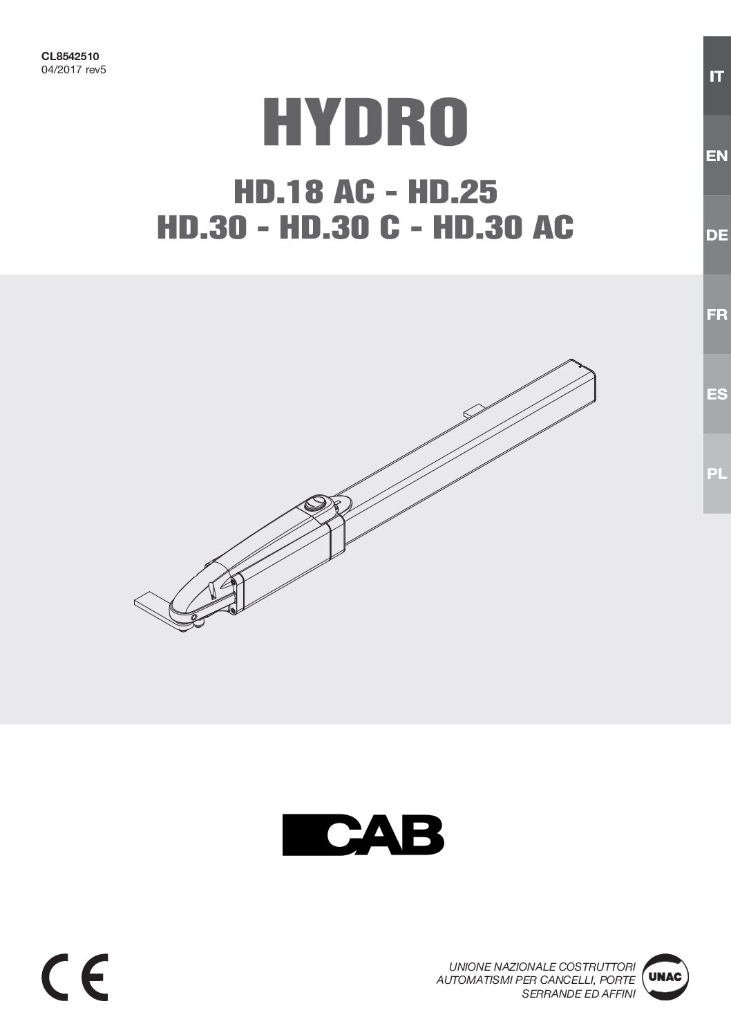 CAB Hydro 230v 1.8m Manual