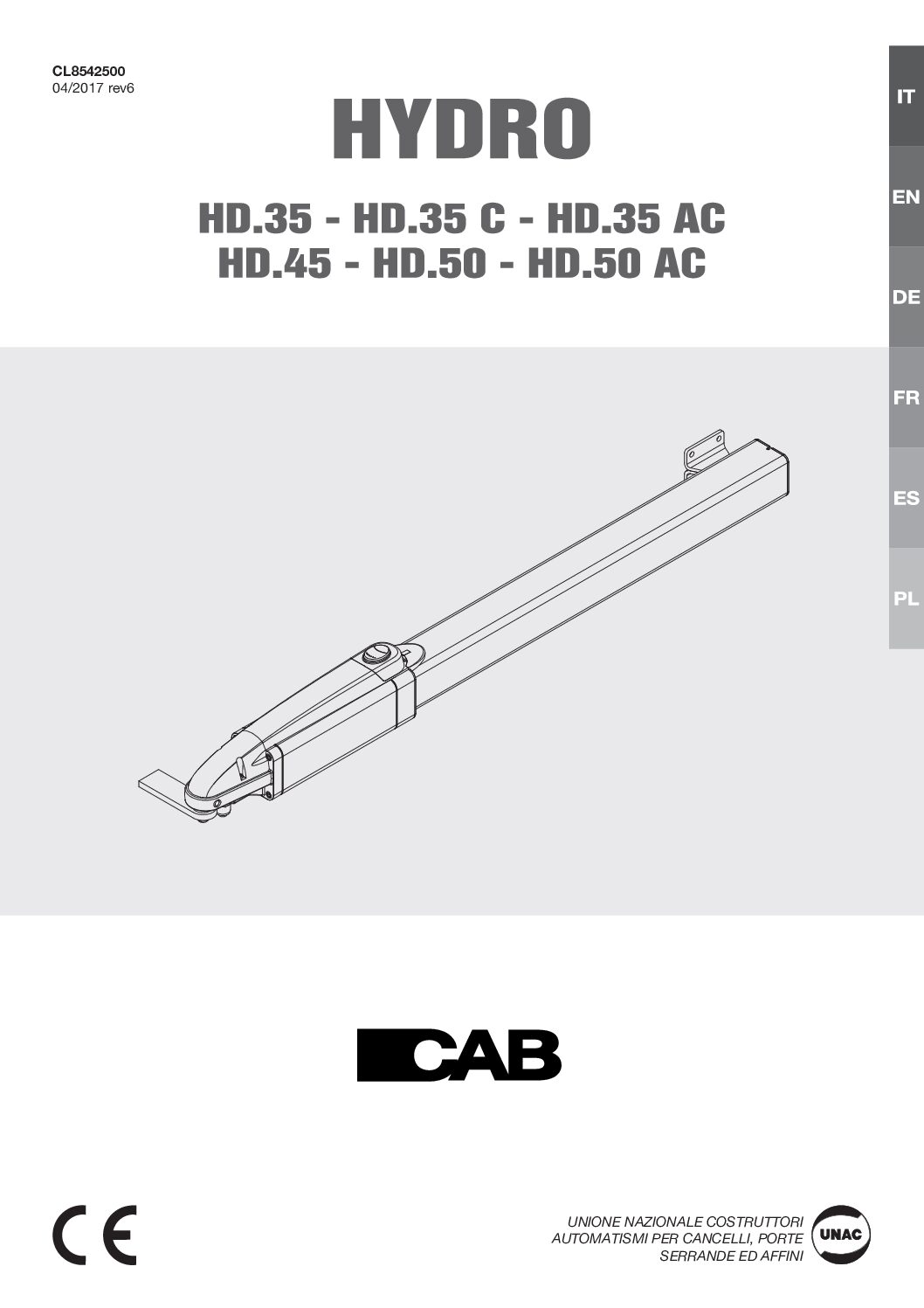CAB Hydro 230v 3.5m/5m Manual