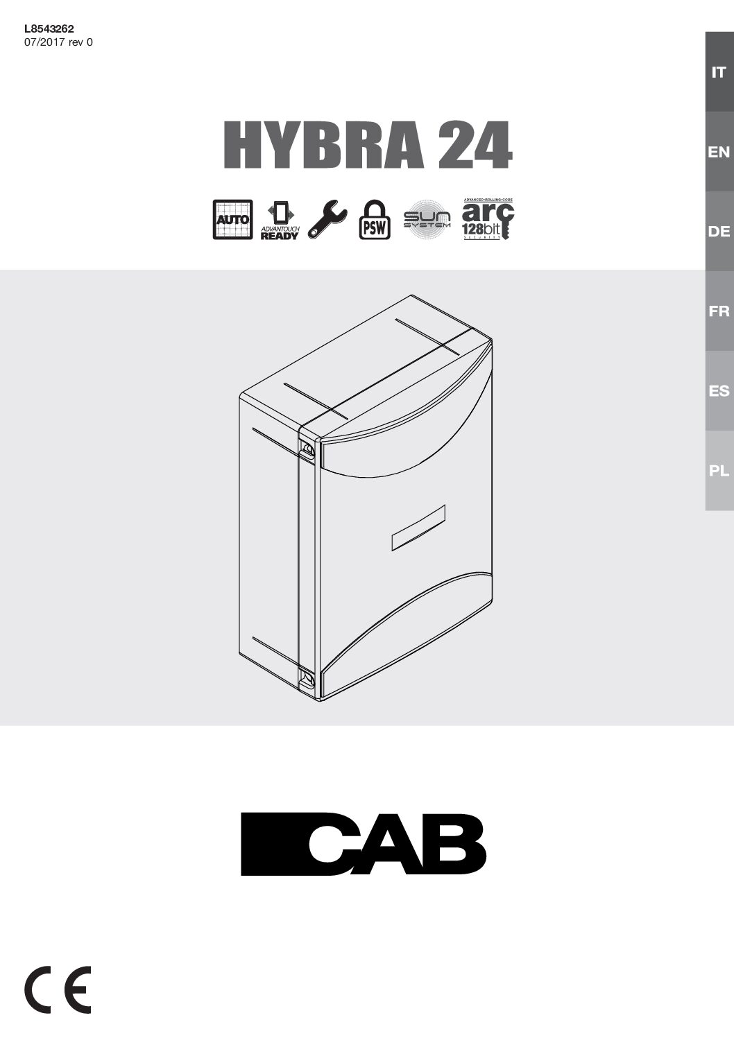 CAB Hybra control panel manual