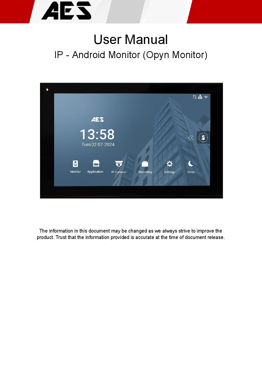 AES Opyn Monitor Manual