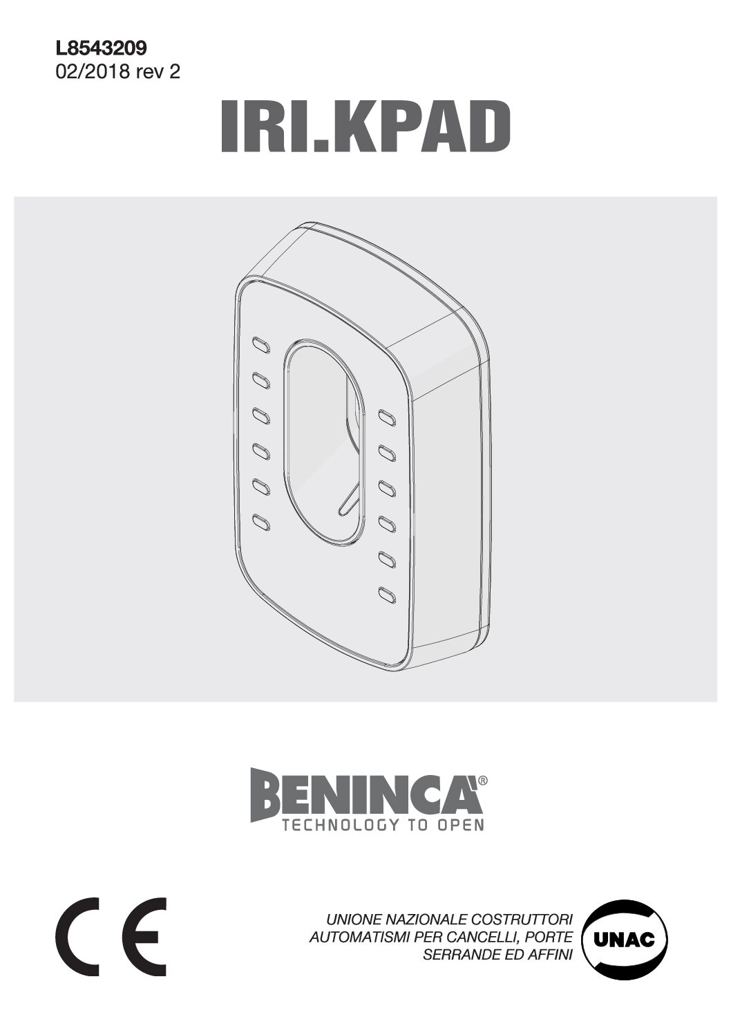 Beninca IRI.KPAD Manual