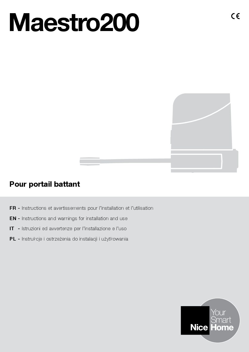 Nice Home Maestro 200 Manual