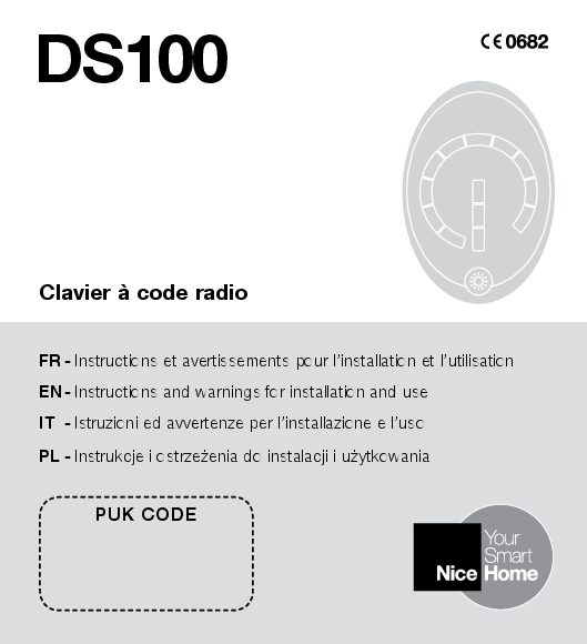 Nice Home DS100 Manual