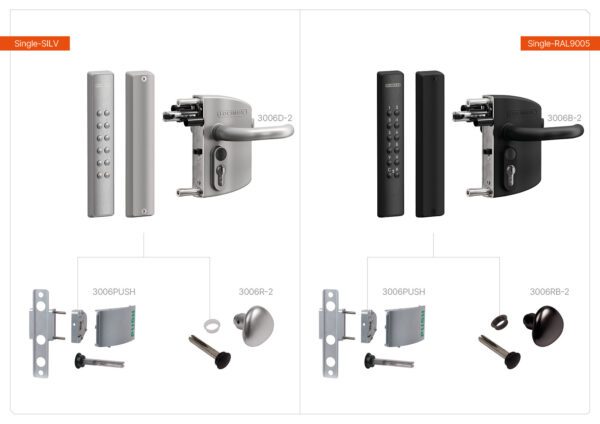 Locinox Volta Single Sided Silver surface mount lock & battery powered keypad - Image 2
