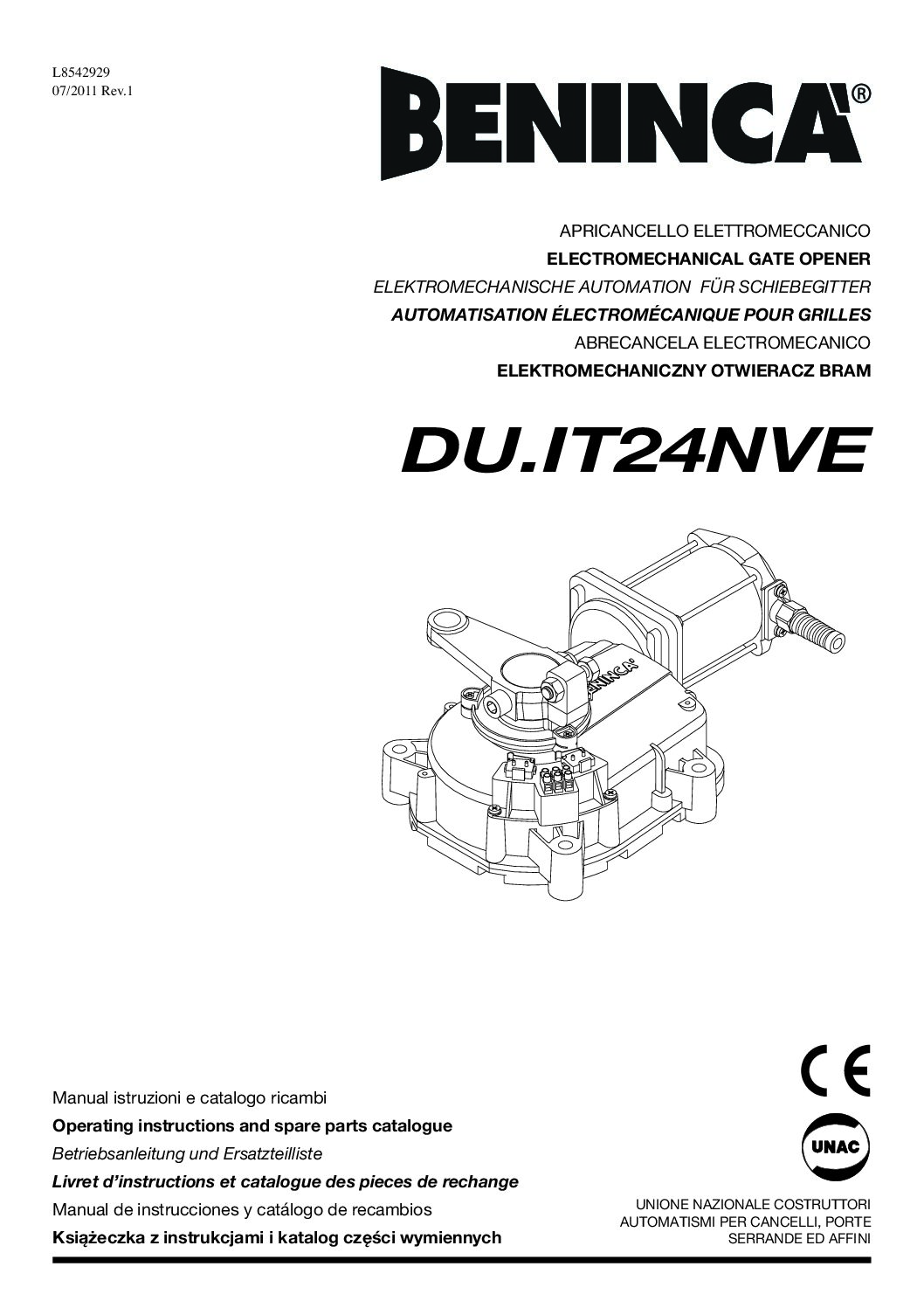 Beninca KDU.IT24NVE Manual