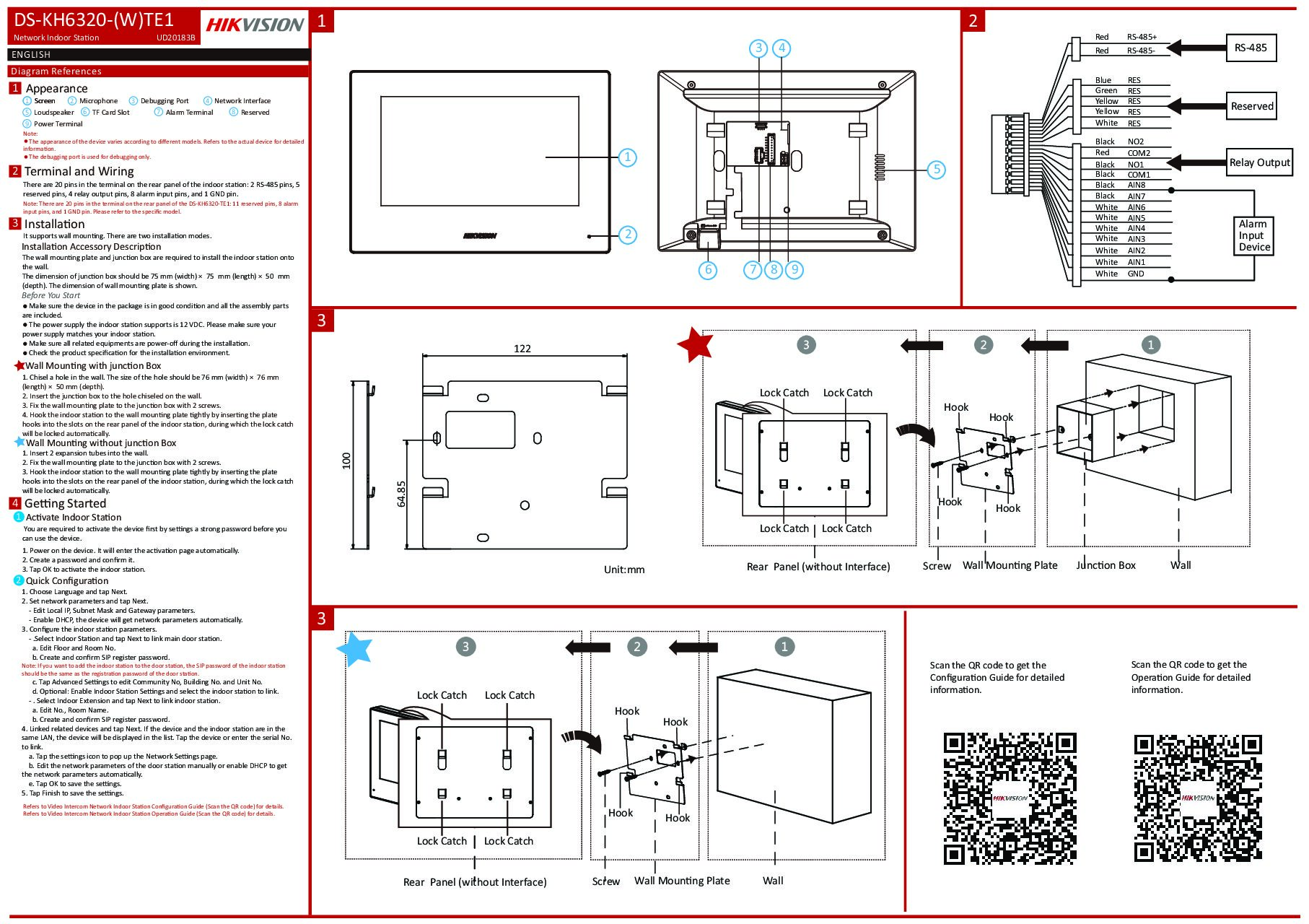 Hikvision DS-KH6320-WTE1 Quick start guide
