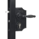 Locinox LAKQ H2 black industrial swing gate lock for 40-60mm box section with decorative handles