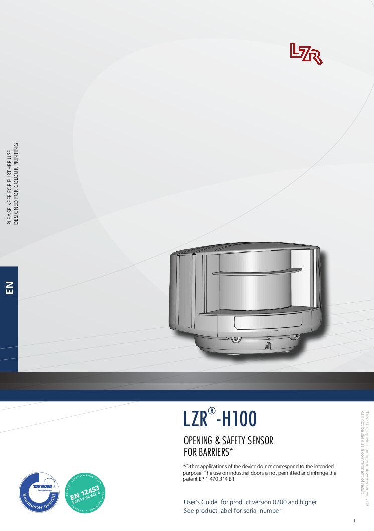 BEA LZR H100 Manual