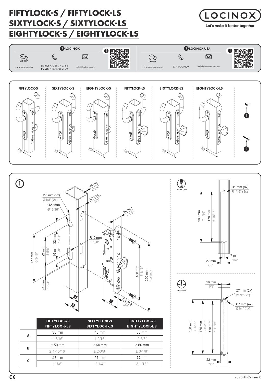 Locinox Sliding Gate lock insert
