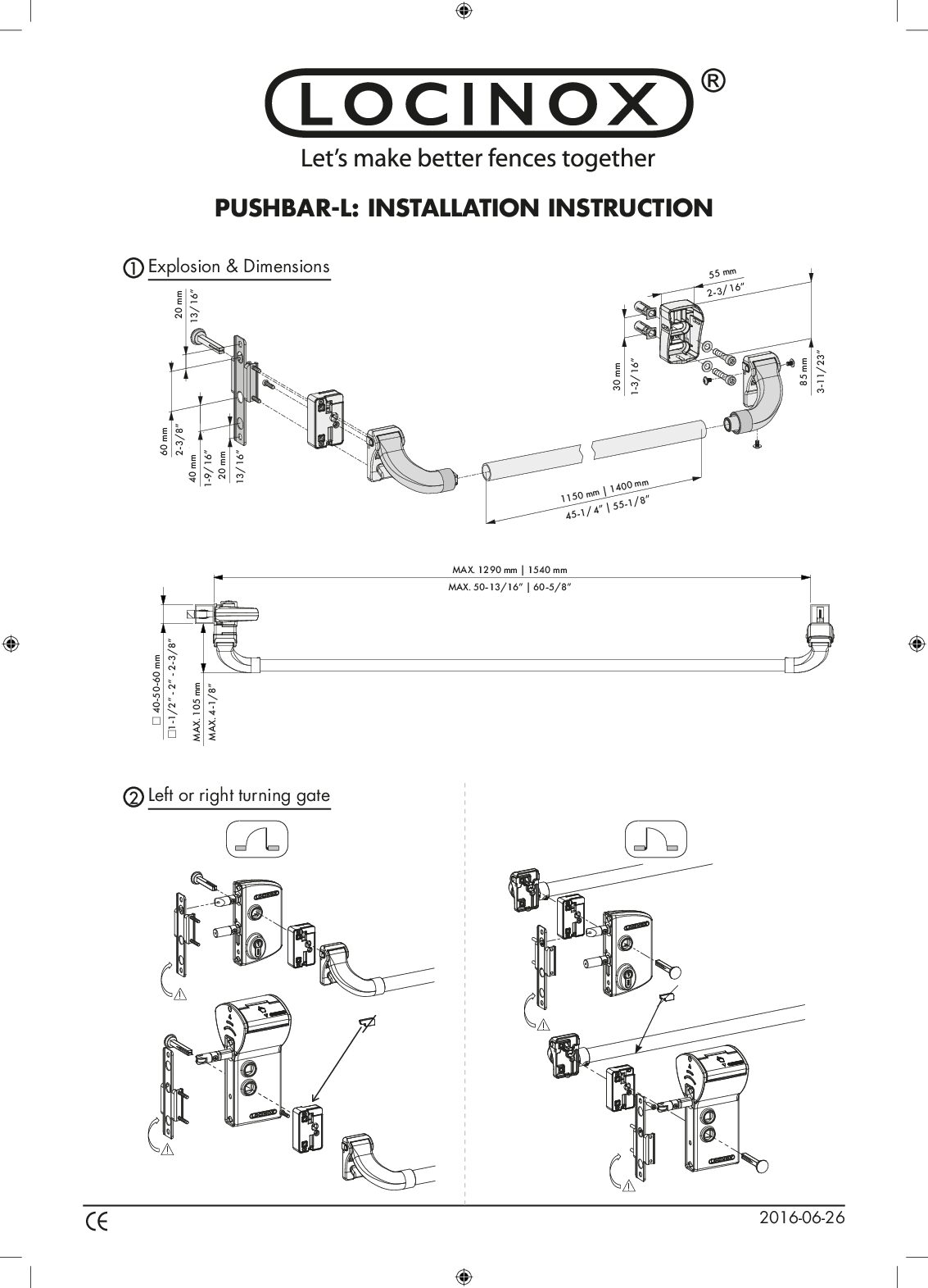 Locinox PUSHBAR-L Manual
