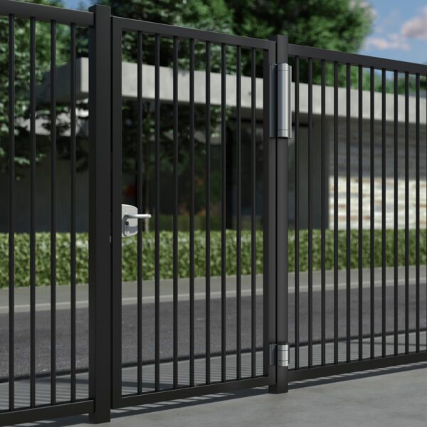 Locinox Magnus Silver Reversible motorised gate closer and hinge set - Image 2