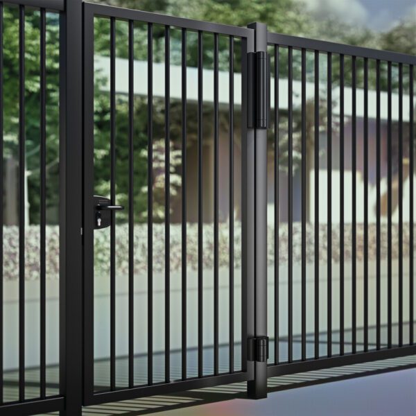 Locinox Magnus Black Reversible motorised gate closer and hinge set - Image 2