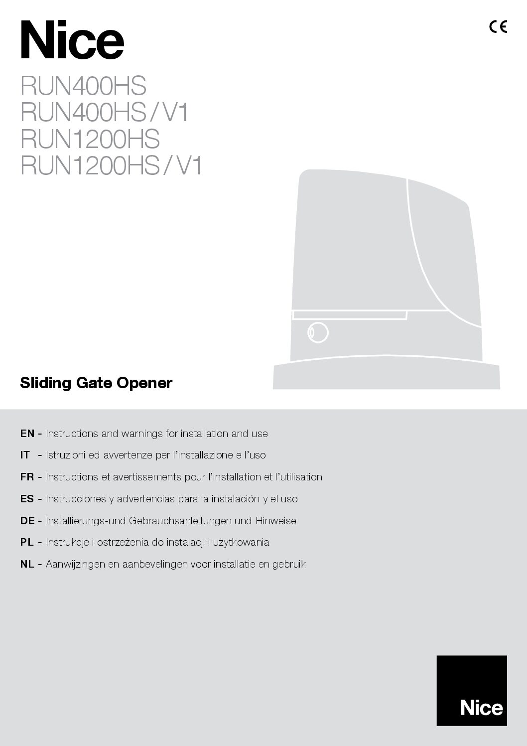 Nice Run 400HS Manual