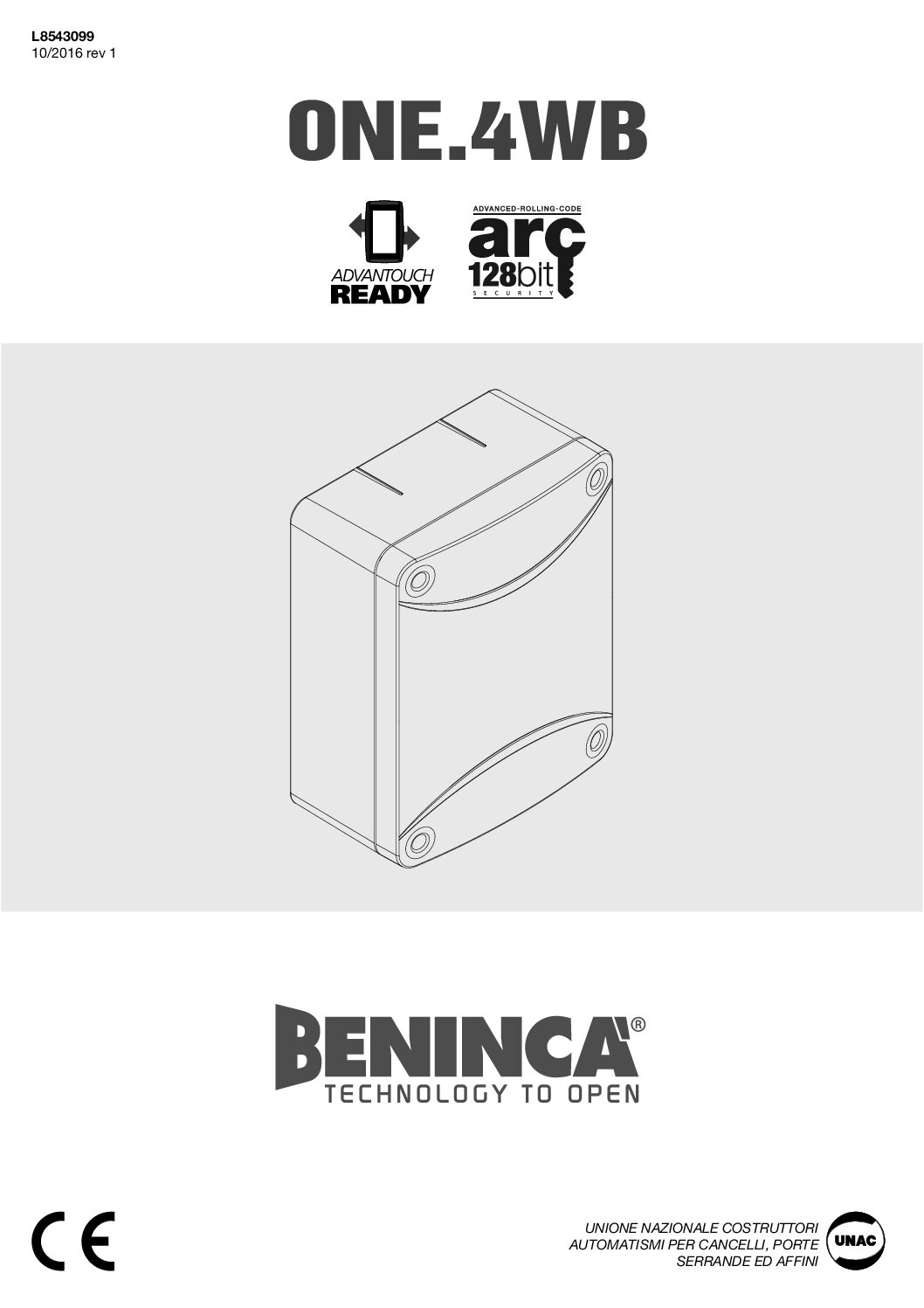 Beninca ONE.4 Datasheet
