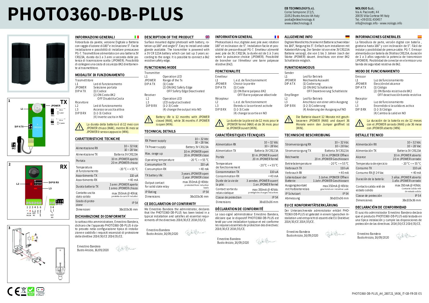 PHOTO360-DB-PLUS_A4_280721_VX06_IT-GB-FR-DE-ES.PDF.pdf Photo 360B Datasheet