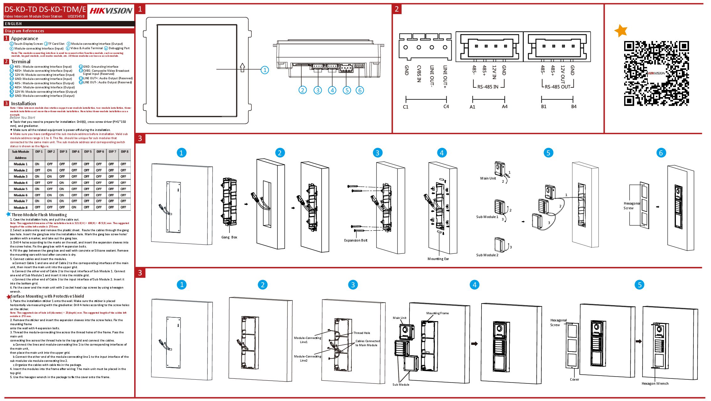Hikvision DS-KD-TDM Quick start guide