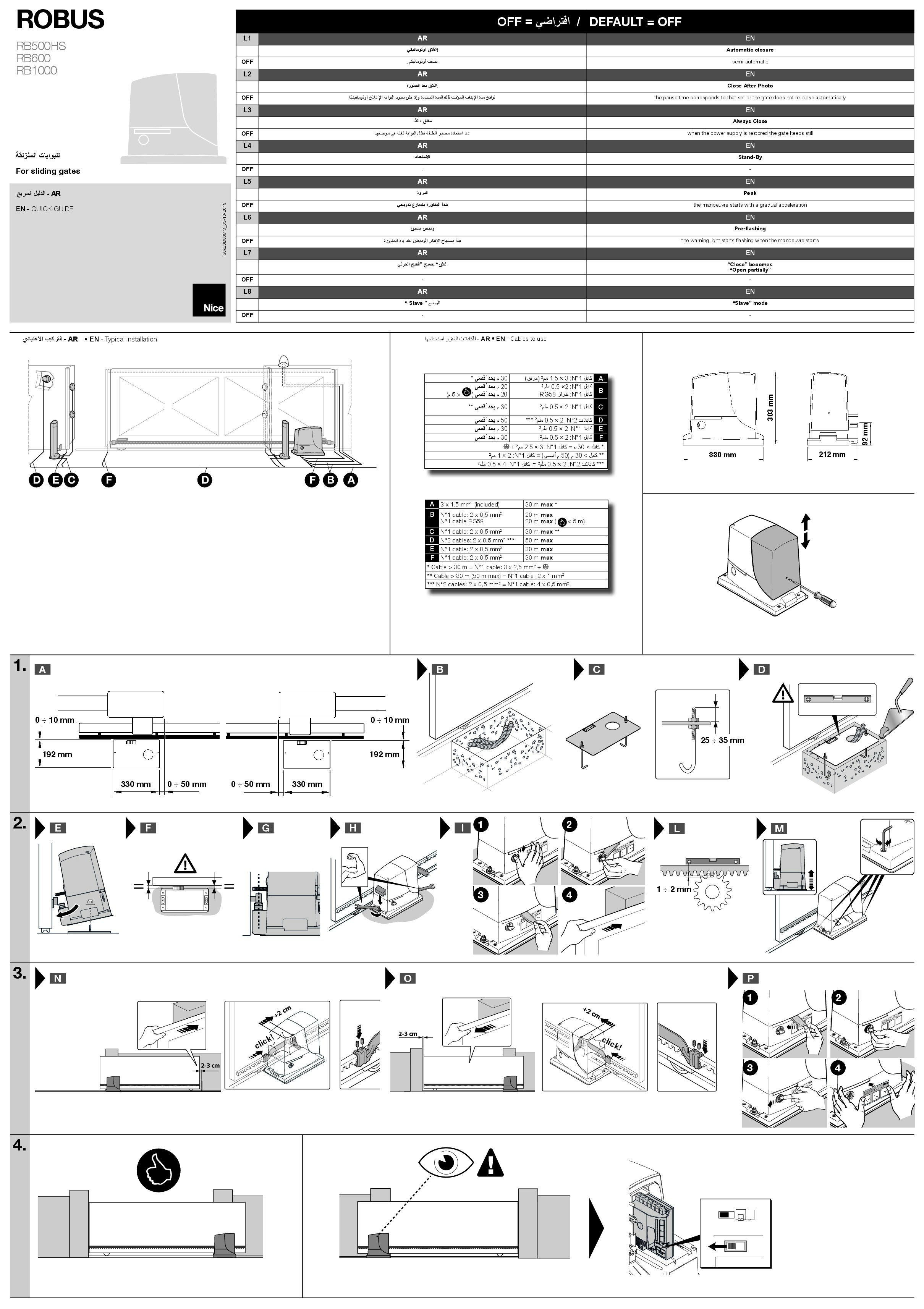 Nice Robus Quick Guide