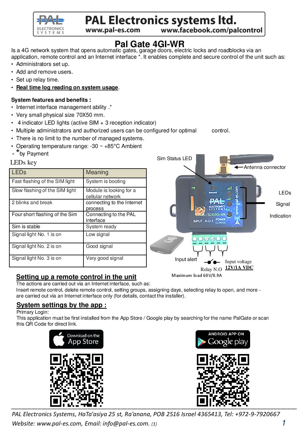 PAL SG304GI-WR Manual