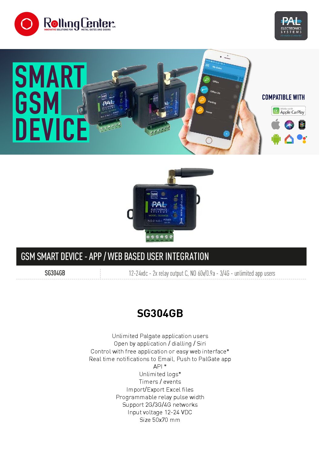 PAL SG304GB Datasheet