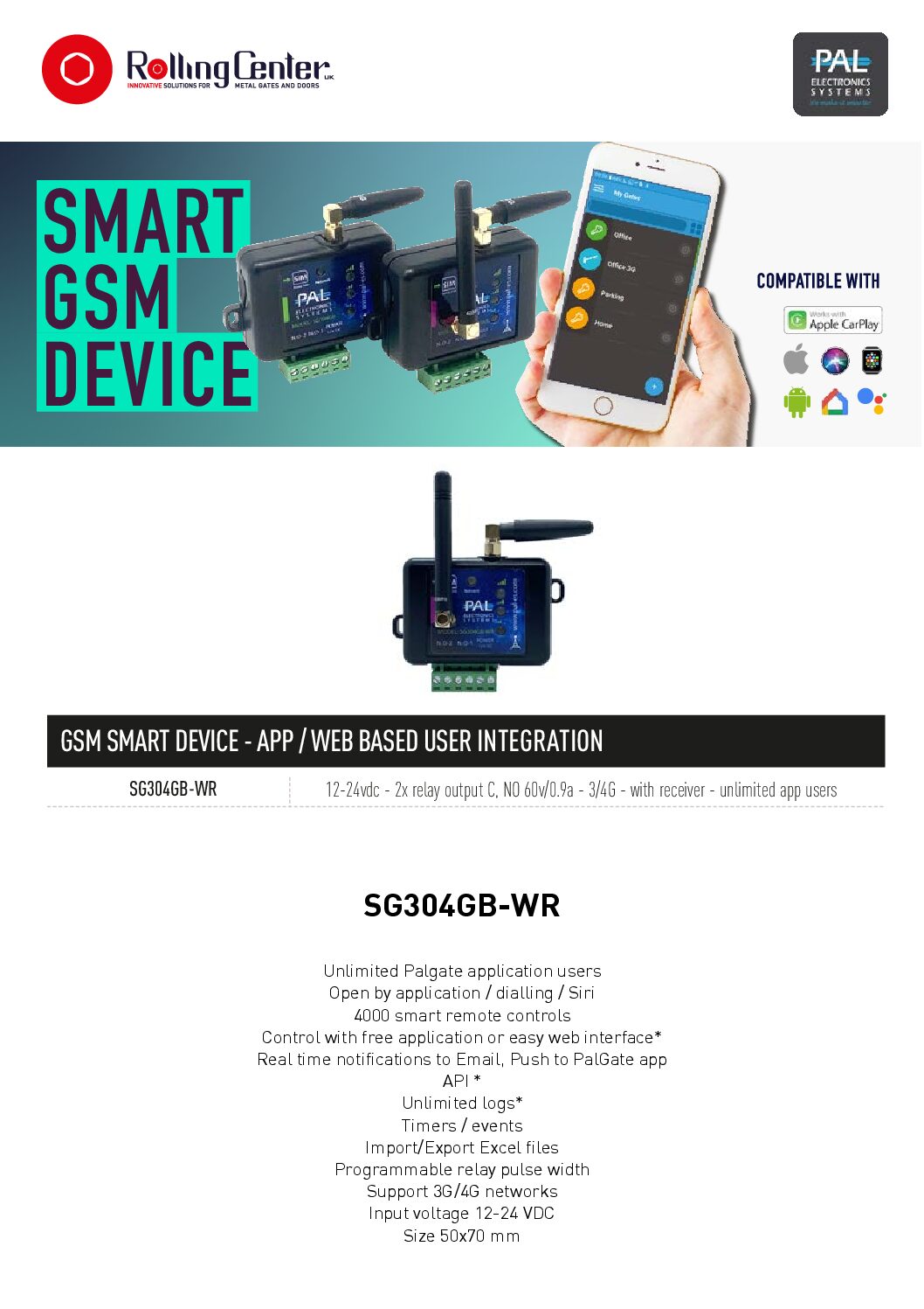PAL SG304GB-WR Datasheet