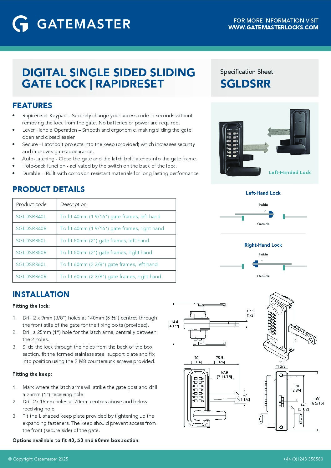 Gatemaster SGL Specification