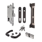 Locinox SIXTYSET-9005 black insert lock set for 60mm box aluminium, metal or PVC gates