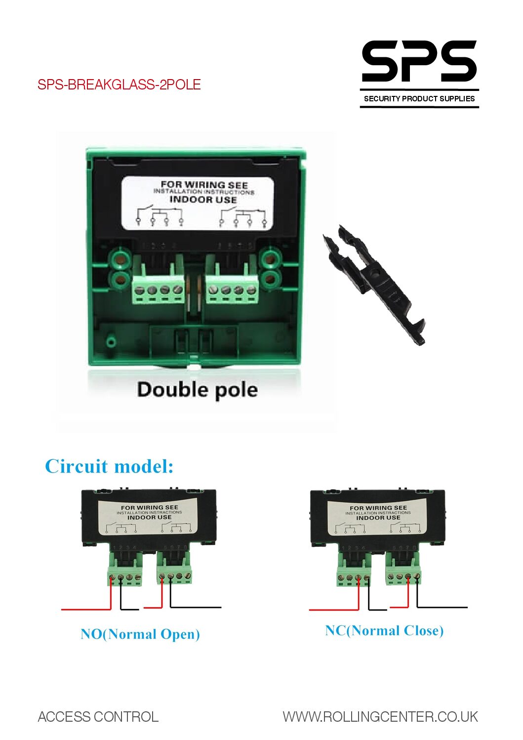 SPS BREAKGLASS 2 POLE DATASHEET