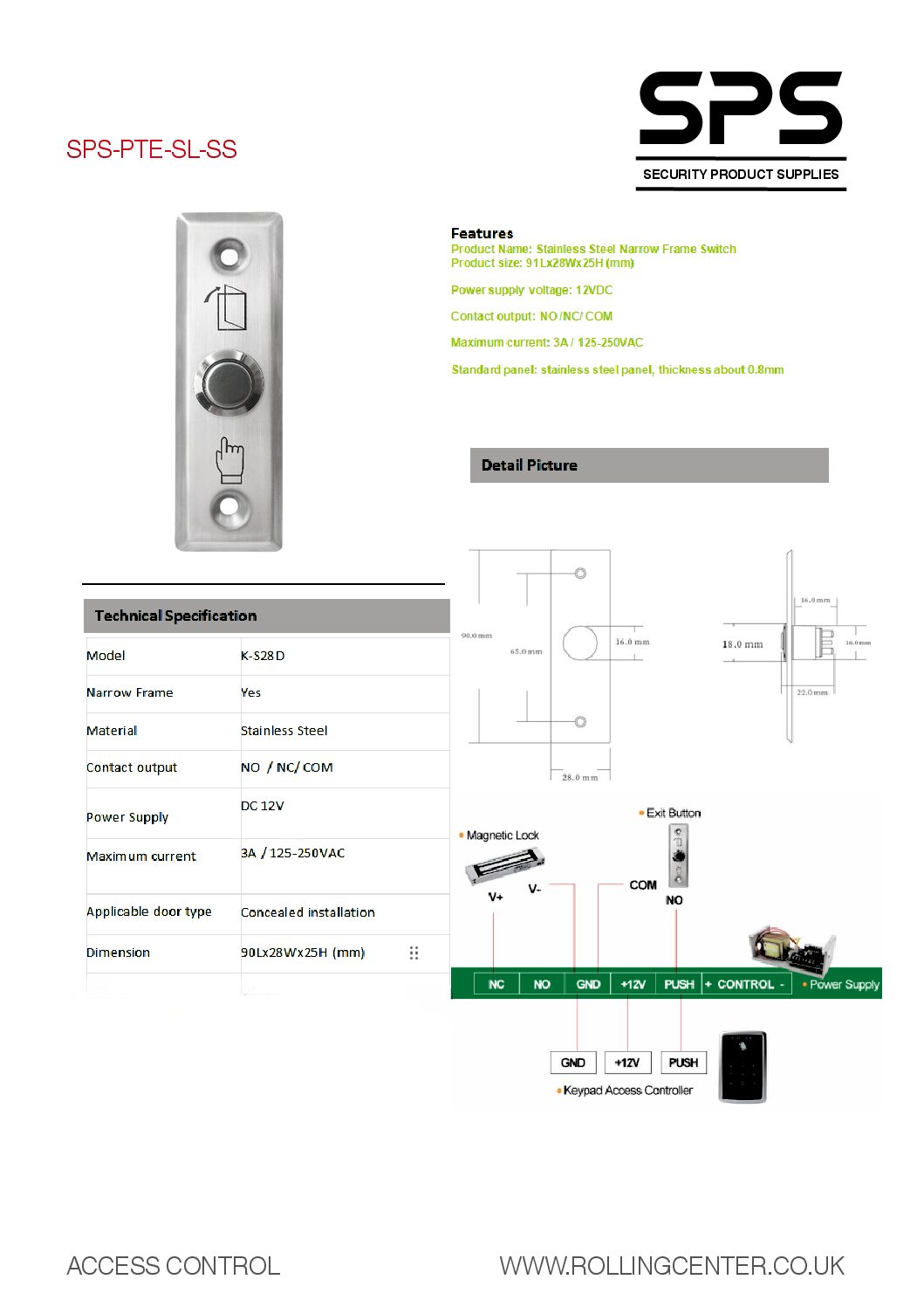 SPS PTE SL Stainless Steel Datasheet